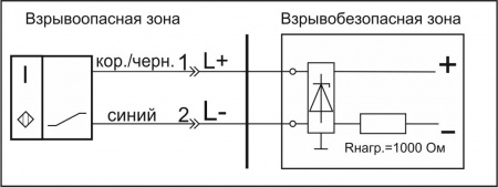 Датчик бесконтактный индуктивный взрывобезопасный стандарта "NAMUR" SNI 03-4-S-P12.13-PG