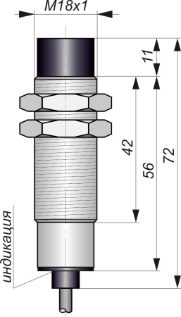Датчик индуктивный бесконтактный ИВ11-NO-NPN-ПГ(Л63, Lкаб=5м)
